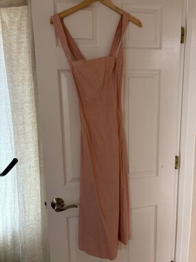 Theory soft Pink Square-Neck Midi sundress